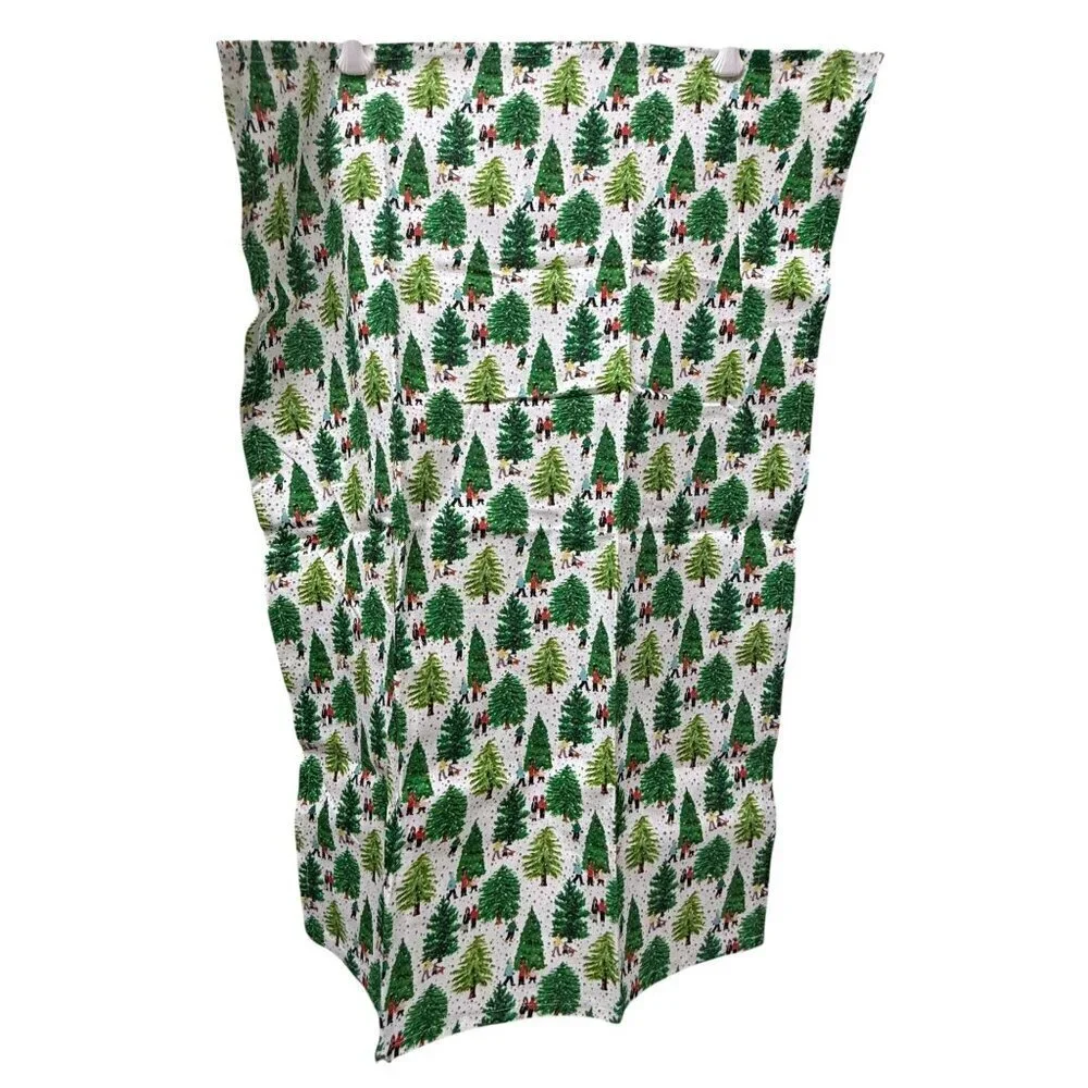 Paper Source Holiday Tea Towels Set of 2 Christmas Trees 100% Cotton NWOT